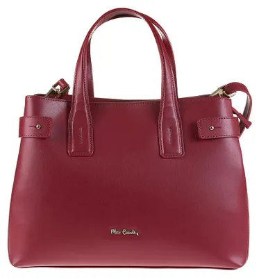 Imagen del producto de Bolso de mano Leren Pierre Cardin, con cierre de cremallera y correa de hombro ajustable