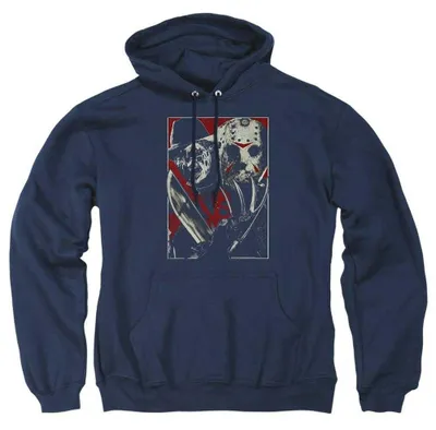 Imagen del producto de Sudadera con capucha para hombre/mujer, diseño uni, Freddy vs. Jason, modelo TV38487 (talla XL), color azul marino, Imagen generada por IA