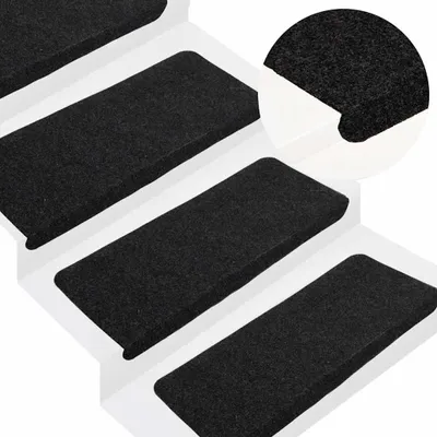 Image de vidaXL Tapis de sol auto-adhésifs 30 pièces noir 65x24,5x3,5 cm