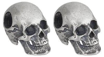 Produktbild von 2 Stück Totenkopfperlen aus Sterlingsilber für Schmuck