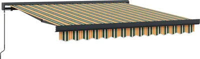 Obrázek produktu pro Stahovací markýza Zelená a žlutá 300 x 250 cm Plátno a hliník