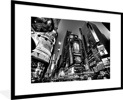 Produktbild von MuchoWow® MuchoWow® Gerahmtes Poster New York - USA - Schwarz - Weiß 90x60 cm - Poster mit zchwarzem Bilderrahmen - Wanddekoration - Fotos