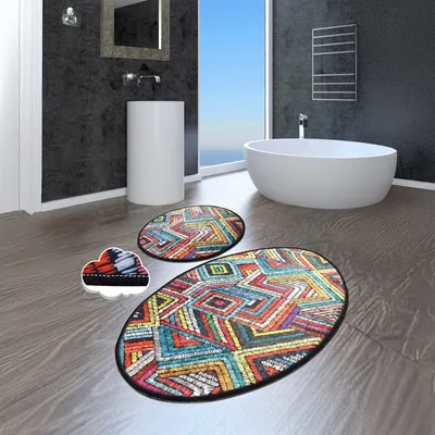 Produktbild von Bosdela Ovales 2-Teiliges Badezimmerteppich-Set, WC-Vorleger-SetMaglie