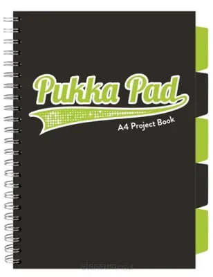 Produktbild von Kołozeszyt Pukka Pad Project Book A4 czarny Black & Lime Green