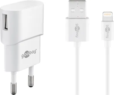 Immagine prodotto di Goobay 45295 Set di ricarica Apple Lightning (5 W), bianco, 1 m