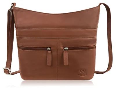 Produktbild von Damen Leder Umhängetasche geräumig cognac Postbag Paolo Peruzzi AY-23-CG