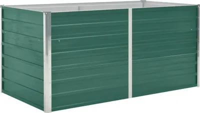 Zdjęcie produktu dla vidaXL Podwyższone łóżko 160 x 80 x 77 cm Stal ocynkowana Zielony