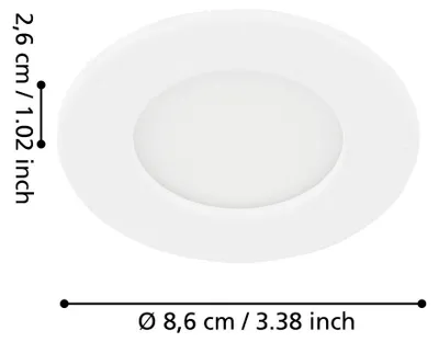 Obrázek produktu pro Eglo 99206 FUEVA 5 LED vestavné světlo 2,7W Vestavný bod Ø86mm Bílá Neutrální bílá IP44