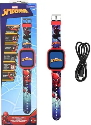 Obrázek produktu pro Dětské chytré hodinky Spider-Man, barevný displej, fotoaparát, 8 GB paměťová karta, dobíjení přes USB-C