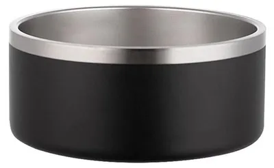 Image de Bol pour chien en acier inoxydable, à double paroi, antidérapant, sans BPA, 946 ml, noir
