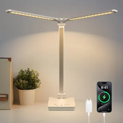 Obrázok produktu pre Stolná lampa, LED, s možnosťou stmievania, batéria s kapacitou 4000 mAh, 5 farieb a 10 úrovní jasu