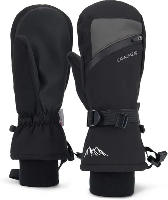 Immagine prodotto di Guanti da sci invernali impermeabili, unisex, colore nero, taglia M-L