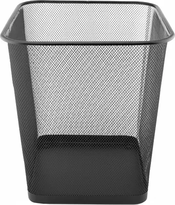 Produktbild von D.RECT Papierkorb aus Drahtgeflecht | Abfalleimer | Drahteimer | Büro Mülleimer | Papiereimer, Büroeimer Mesh eckig 18L schwarz