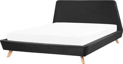 Produktbild von BELIANI Polsterbett Schwarz 180 x 200 cm Mit Lattenrost Schräge Form Designerbett Modern