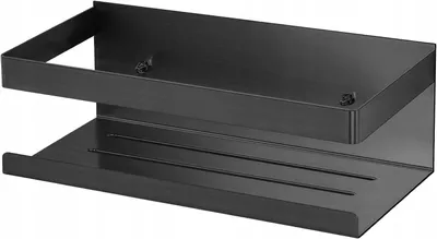 Produktbild von Kleine schwarze Wand-Duschablage aus Edelstahl
