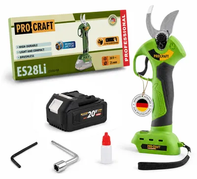 Imagen del producto de Tijeras de podar a batería Procraft ES28Li bb 20 V 25 mm + 1 batería de 4,0 Ah - sin cargador