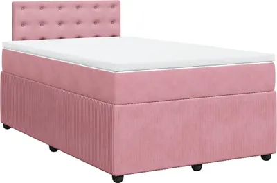 Produktbild von vidaXL Boxspringbett mit Matratze Rosa 120x200 cm Samt