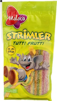 Produktbild von Malaco Strimler Tutti Frutti 80g- Fruchtgummi Streifen mit Fruchtgeschmack