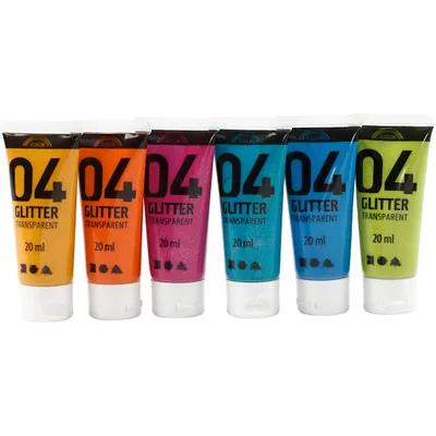 Produktbild von Creativ Company Children's Acrylfarbe Glitzerfarbe, 6x20ml