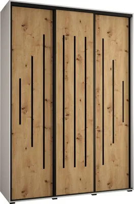 Produktbild von MEBLE KRYSPOL Davos 12 Schrank, drei Türen - 235,2x170x45 cm - Weiß Artisan Schwarz
