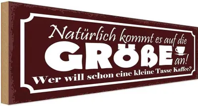 Produktbild von vianmo Holzschild 10x27 cm Kaffee wer will kleine Tasse Essen Trinken