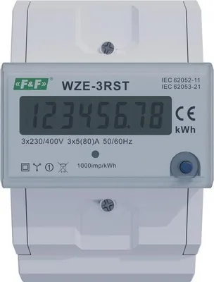Obrázok produktu pre WZE-3RST 3-fázový indikátor spotreby energie s funkciou RESET F&F