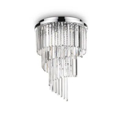 Produktbild von Carlton Zeitgenössische Deckenleuchte Metall-Kristall Chrom 12 Lichter E14