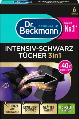 Packaging for Dr. Beckmann Intensiv Schwarztücher 3in1.