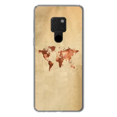Produktbild von MuchoWow® Handyhülle Schutzhülle Hülle für Huawei P40 Lite Weltkarte - Herz - Braun Silikon Softcase Handy Hülle - Handy