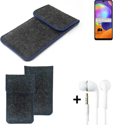 Produktbild von K-S-Trade Handy Schutz Hülle kompatibel mit Samsung Galaxy A31 Schutzhülle Handyhülle Filztasche Pouch Tasche Case Sleeve Filzhülle dunkelgrau,
