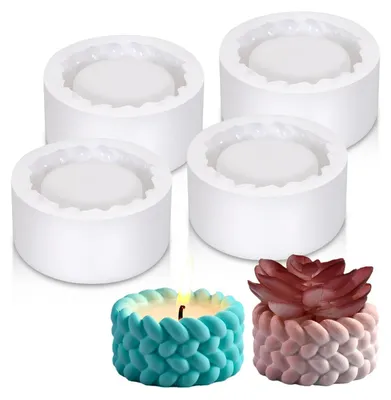 Immagine prodotto di Set di 4 stampi in silicone per portacandele, stampi per realizzare candele e vasi, riutilizzabili