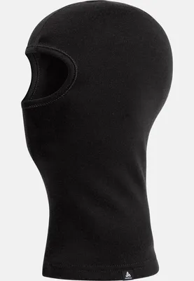 Schwarze Odlo Merino Warm Maske aus feinem Stoff mit Öffnung für das Gesicht