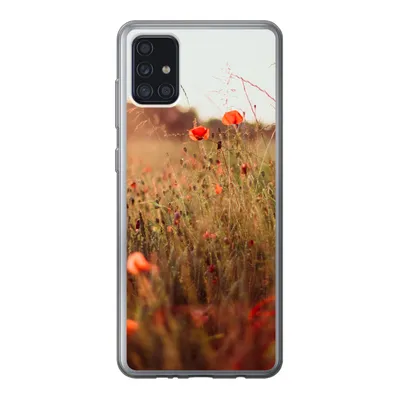 Produktbild von MuchoWow® Handyhülle Schutzhülle Hülle für Samsung Galaxy A52 5G Sonnenuntergang - Blumen - Rot Silikon Softcase Handy Hülle - Umschlag
