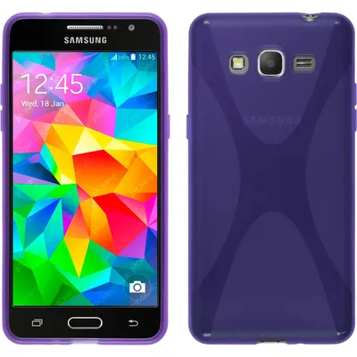 Produktbild von PhoneNatic Case kompatibel mit Samsung Galaxy Grand Prime - lila Silikon Hülle X-Style + 2 Schutzfolien