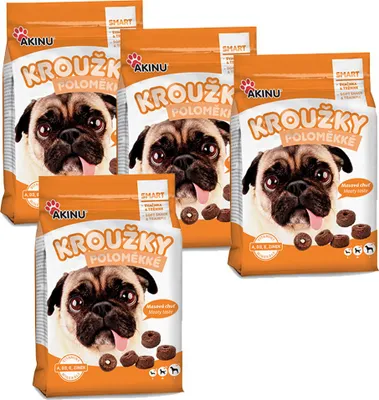 Obrázek produktu pro Akinu Poloměkké kroužky pamlsek pro psy 4 x 500 g