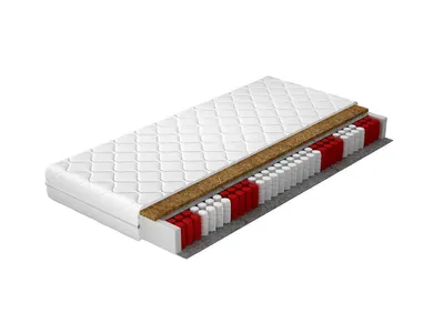 A cross-section of a mattress showing its internal layers.