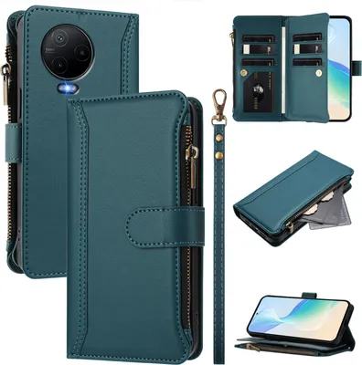 Obrázek produktu pro Pouzdro pro Infinix Note 12 Pro 4G/Note 12 2023, zipem, peněženkovéPolyuretankožené flip pouzdro s kapsami na karty, stojánkem a poutkem na ruku zelený