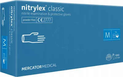 Produktbild von Nitrilhandschuhe 100 Stück / Blau / Größe: 8 - M / Nitrylex Classic Blue