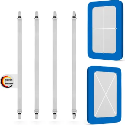 Produktbild von BigDean 4 Stück Bettlakenspanner verstellbar 55-200 cm für sicheren Halt von Spannbettlaken - Lakenspanner Ultra elastisch &  Germany