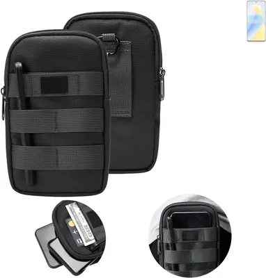 Produktbild von K-S-Trade Holster Gürtel Tasche kompatibel mit Wiko 5G Handy Tasche Schutz Hülle dunkel-grau viele Fächer, 1x