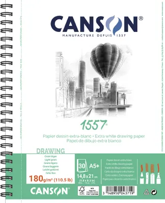 Produktbild von CANSON Zeichenpapierblock 1557 DIN A5+ 180 g/qm 30 Blatt