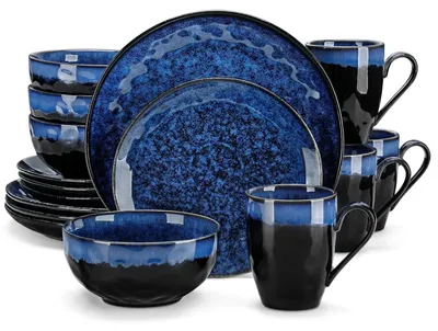 Obrázok produktu pre Servírovací set – 16 kusov – Vhodný do rúry – Glazúra – Porcelán – Súprava riadu