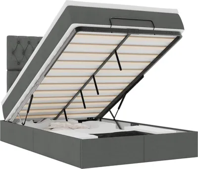 Obrázok produktu pre vidaXL Osmanská posteľ s matracom tmavosivá 120x190 cm látka