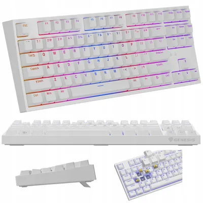 Zdjęcie produktu dla GENESIS Thor 404 TKL, Przewodowa, USB, Mechaniczna, QWERTY, RGB LED, Biały