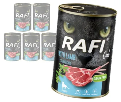 Zdjęcie produktu dla Rafi Cat Adult 6x400g Bezzbożowa Mokra Karma Dla Kotów Sterylizowanych Z Jagnięciną