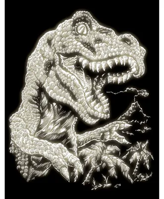 Produktbild von PRACHT® Creatives Kratzbild Tyrannosaurus leuchtende Farbe