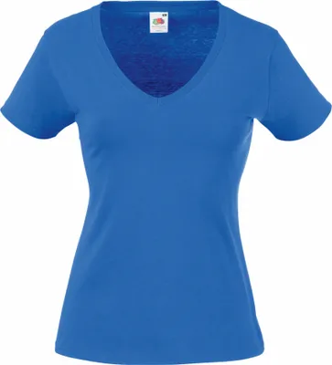 Produktbild von Fruit Of The Loom Lady-Fit Valueweight Damen T-Shirt, V-Ausschnitt BC1361 (XS) (Königsblau)