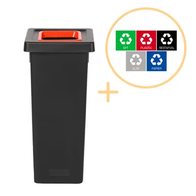 Zdjęcie produktu dla Plafor - Kosz na śmieci Fit 53l - Recykling - Czerwony