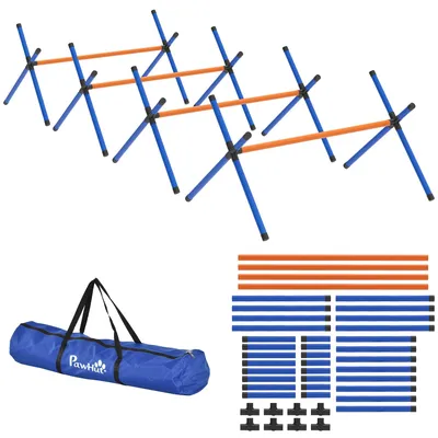 Obrázek produktu pro Kompletní sada pro agility tréninku pro psy, skládající se ze čtyř dílů (překážek) | Barva: Oranžová | Rozměry: 87 x 56 x 41 cm