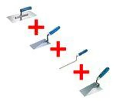 Obrázek produktu pro Jung Henkelmann Kellen Set 4-tlg Maurerkelle, Putzkelle, Fugenkelle, Glättekelle